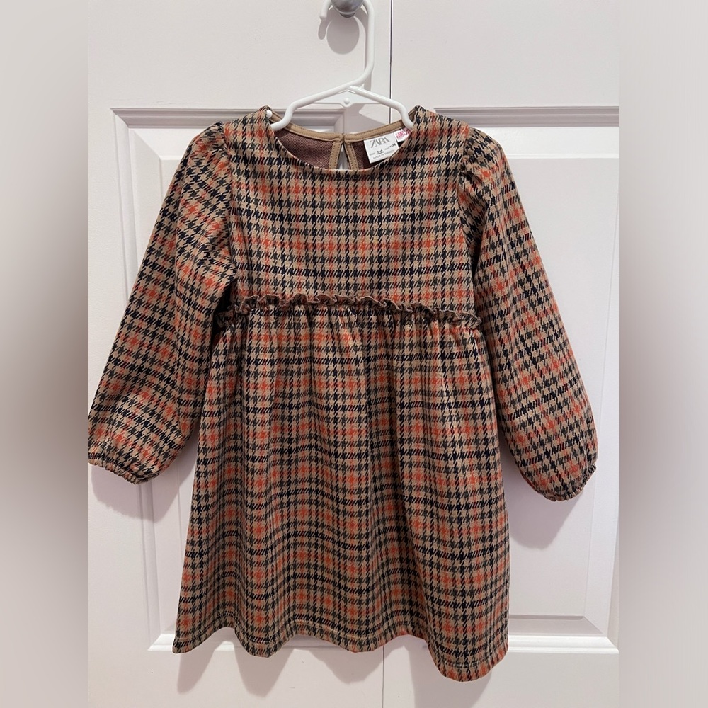 Zara Trendy Brown Toddler Dress - Size 3/4 Years Old